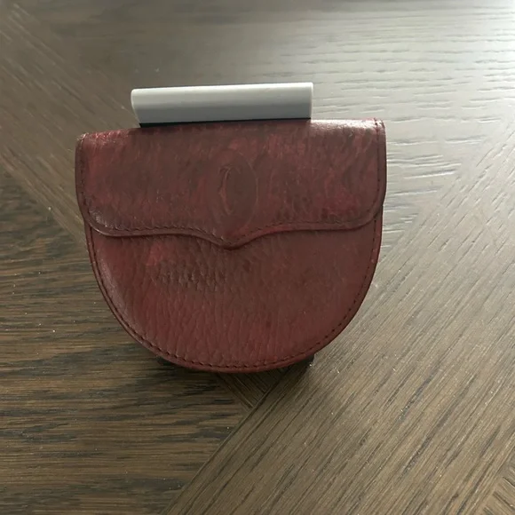 Cartier Vintage Burgundy Leather Coin Holder FULL INCLUSION - Picture 2 of 14